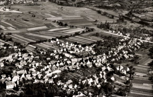 Postcard Helmsheim Bruchsal im Kraichgau Baden, aerial photograph