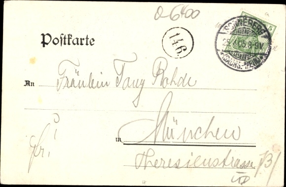 Postcard Sonneberg in Thuringia, Cafe and Restaurant Erbprinz, interior view, waiter