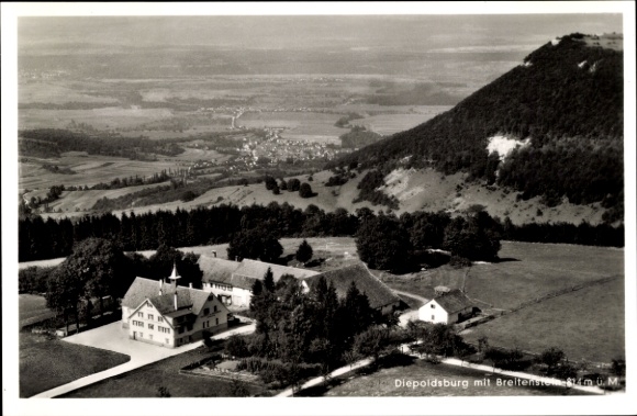 Postcard Lenningen Baden Württemberg, aerial photograph, Diepoldsburg, Breitenstein