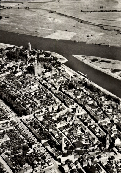 Postcard Tangermünde in Saxony Anhalt, aerial photograph