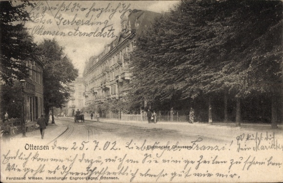 Postcard Hamburg Altona Ottensen, Flotbeker Chaussee