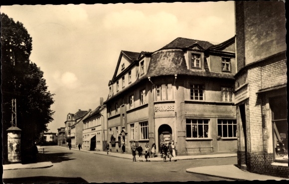 Postcard Falkenberg on the Elster, Sparkasse