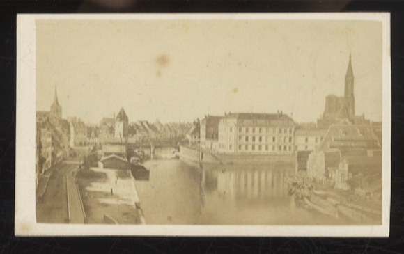 Cdv Photo Strasbourg Strasbourg Alsace Bas Rhin, view over the river Ill to the city