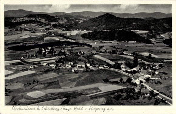 Postcard Eberhardsreit Eberhardsreuth Schönberg in the Bavarian Forest, aerial photograph