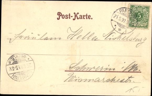 Postcard Parchim in Mecklenburg, Stahlbad and climatic health resort Brunnen