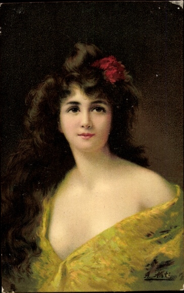 Artist PC Asti, Angelo, woman with flower in her hair
