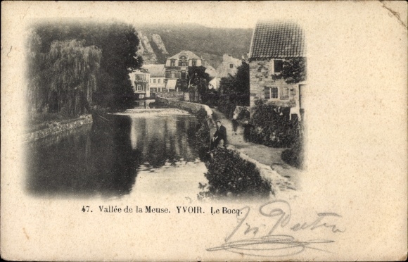 Postcard Yvoir sur Meuse Wallonian Namur, Le Bocq, Part am Wasser