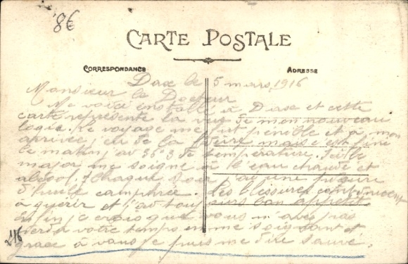 Postcard Dax Landes, Ecole Carnot, building, architecture, street view