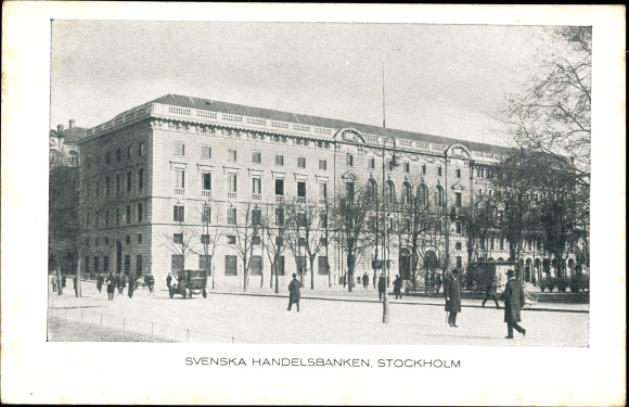 Postcard Stockholm Sweden, Swedish Commercial Bank
