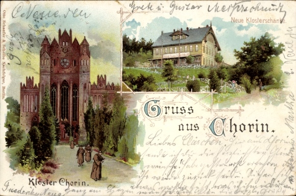 Chromo-Litho Chorin in der Mark, monastery, Neue Klosterschänke