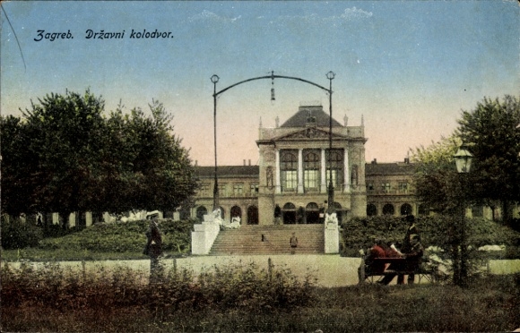 Postcard Zagreb Croatia, train station