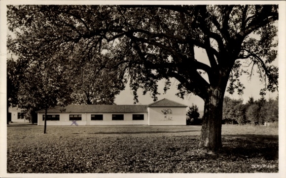 Postcard Echzell in Hesse, schoolhouse