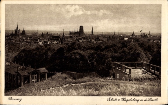 Postcard Gdańsk Danzig, general view, Hagelsberg