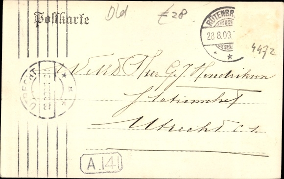 Postcard Rütenbrock Haren in Emsland, vicarage and church, royal. Sub-customs office, Hotel Büter