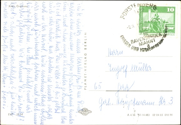 Postcard Bredereich Fürstenberg on the Havel, anglers on the Havel, Dorfstraße, lock