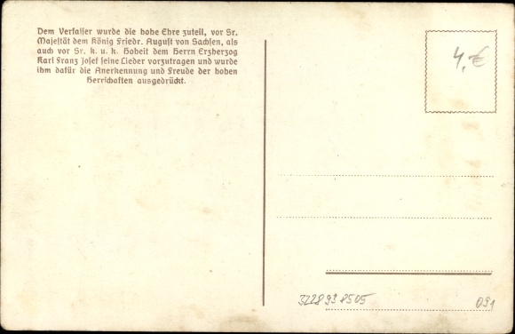 Song Postcard Günther, Anton, Wu da woods murmur hamlich, Spitzberg, dialect No. 30