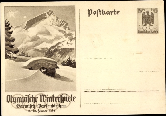 KP pocztowa Garmisch Partenkirchen w Górnej Bawarii, Zimowe Igrzyska Olimpijskie 1936
