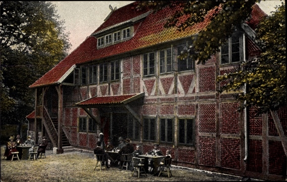 Postcard Wilsede Bispingen in the heath district, inn for the heath museum