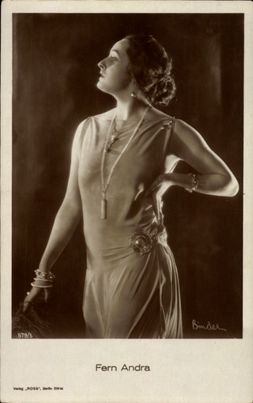Postcard actress Fern Andra, profile view, Ross Verlag 579 5
