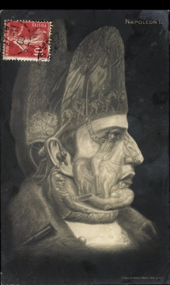 Artist PC Napoleon Bonaparte, metamorphosis, face from battle scenes