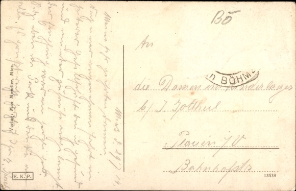 Postcard Silver Mies Region Pilsen, Stadtbild, K. k. Kavallerie Kaserne