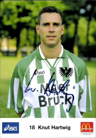 Autogrammkarte Fußballer Knut Hartwig, Preußen Münster, Autogramm