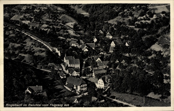 Postcard Ringelbach Oberkirch im Renchtal Baden, aerial photograph