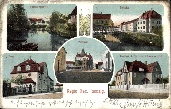 PC Regis Breitingen Saxony, Kontor d. Association. Flange factory, bridge, town hall, post office
