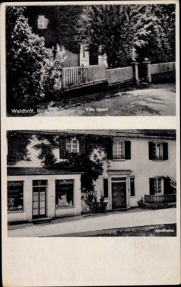 Postcard Waldbröl in Oberbergisches Land, Villa Ispert, pharmacy