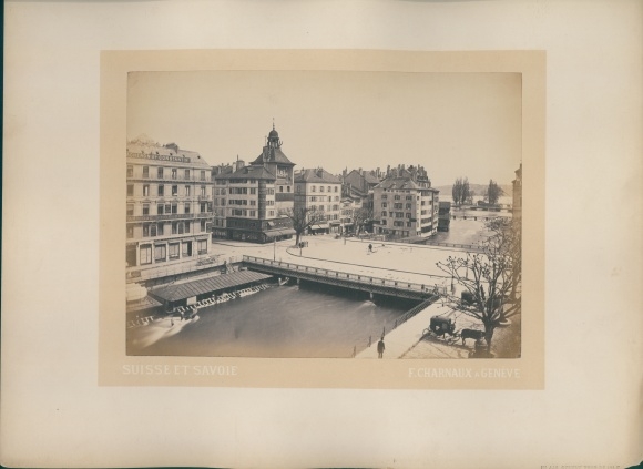 Photo Genève Geneva Switzerland, around 1880, Tour de l&#39;Ile, Atelier F. Charnaux