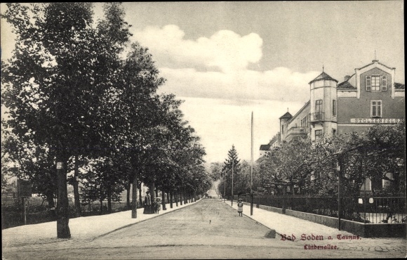 Postcard Bad Soden am Taunus Hesse, Lindenallee