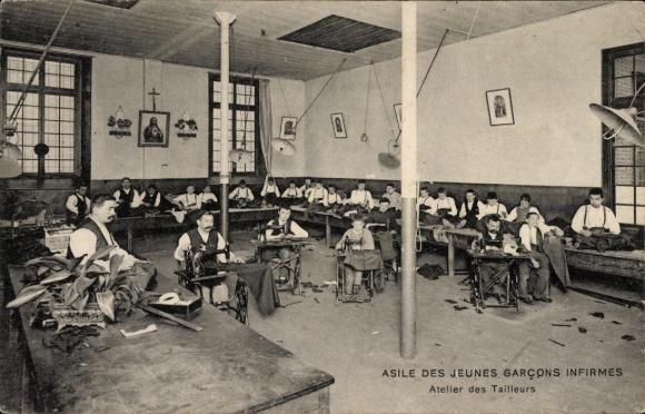 Postcard Asylum for Sick Boys, Tailoring Workshop