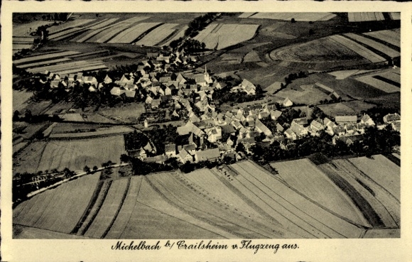 Postcard Michelbach an der Lücke Wallhausen in Württemberg, aerial photograph