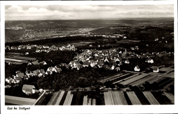 Postcard Ruit Ostfildern in Baden, aerial photograph
