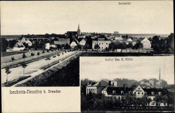 PC Dresden Leubnitz Neuostra, view of the village, inn