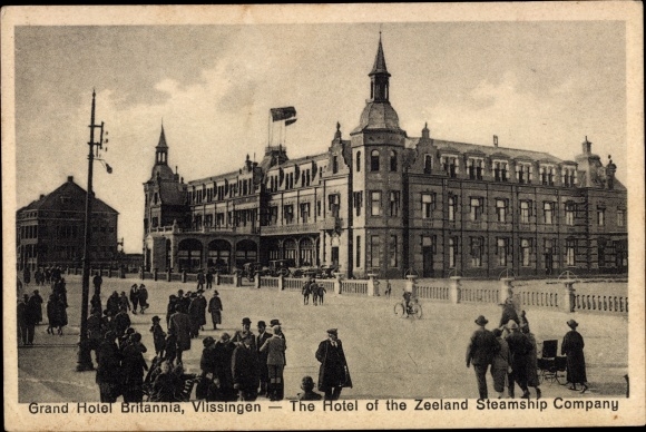 Postcard Vlissingen Zeeland, Grand Hotel Britannia, Zeeland Steamship Company