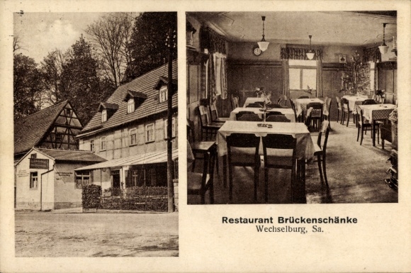 Ak Wechselburg in Sachsen, Restaurant Brückenschänke, Inh. Arno Reuter