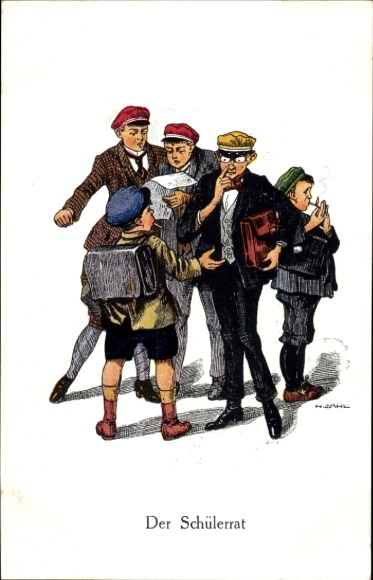 Künstler Ak Zahl, H., Der Schülerrat, Kinder