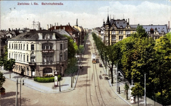 Ak Zwickau in Sachsen, Bahnhofstraße