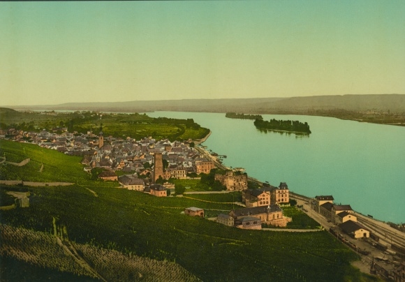 Photo Rüdesheim am Rhein in Hesse, total view