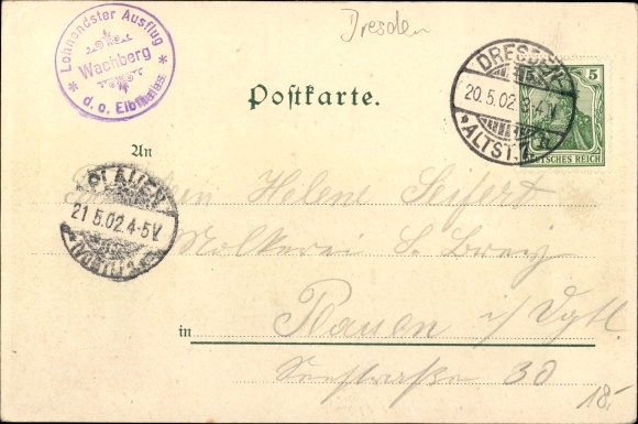 Chromo-Litho Dresden Wachwitz, Wachberg, inn, cannons