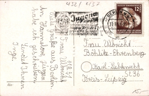 Postcard Berlin Treptow Adlershof, Post Office Radickestraße