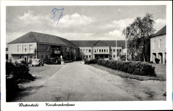 Postcard Westerstede in Oldenburg Ammerland, district hospital