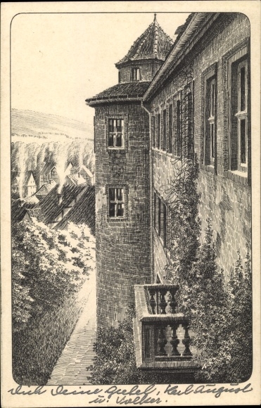 Kunstenaarskaart Giersberg, slot in Hessen, Ottoburg