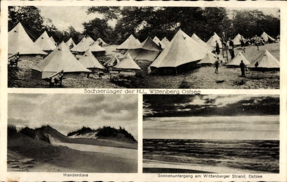 Postcard Martensrade in Schleswig Holstein, Saxon camp of the HJ Wittenberg Baltic Sea, shifting dune, beach