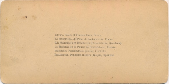Stereo Photo Fontainebleau Seine et Marne, The Palace Library