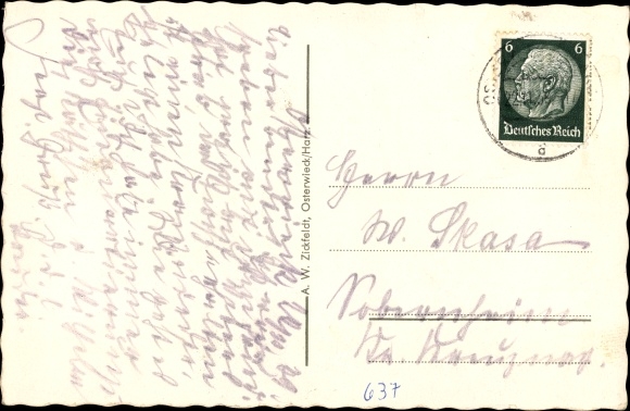PC Osterwieck in Saxony Anhalt, Mittelstrasse, coal merchant Wilhelm Feuerstacke