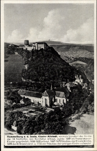 Postcard Hammelburg in Lower Franconia Bavaria, Kloster Altstadt, aerial photograph