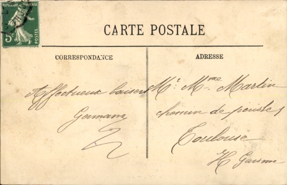 Postcard Bordeaux-Gironde, Gare du Midi Hall