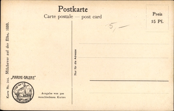 Artist Postcard Rave, Chr., Marine Galerie 264, Milchever on the Elbe, 1880